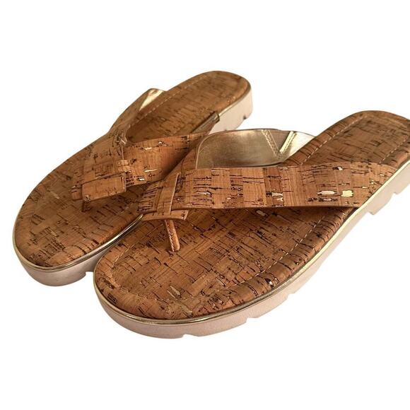 Donald Pliner Women’s Haddie Cork Natural-Platino Flip Flops Sandals Size 10 M - Picture 12 of 16